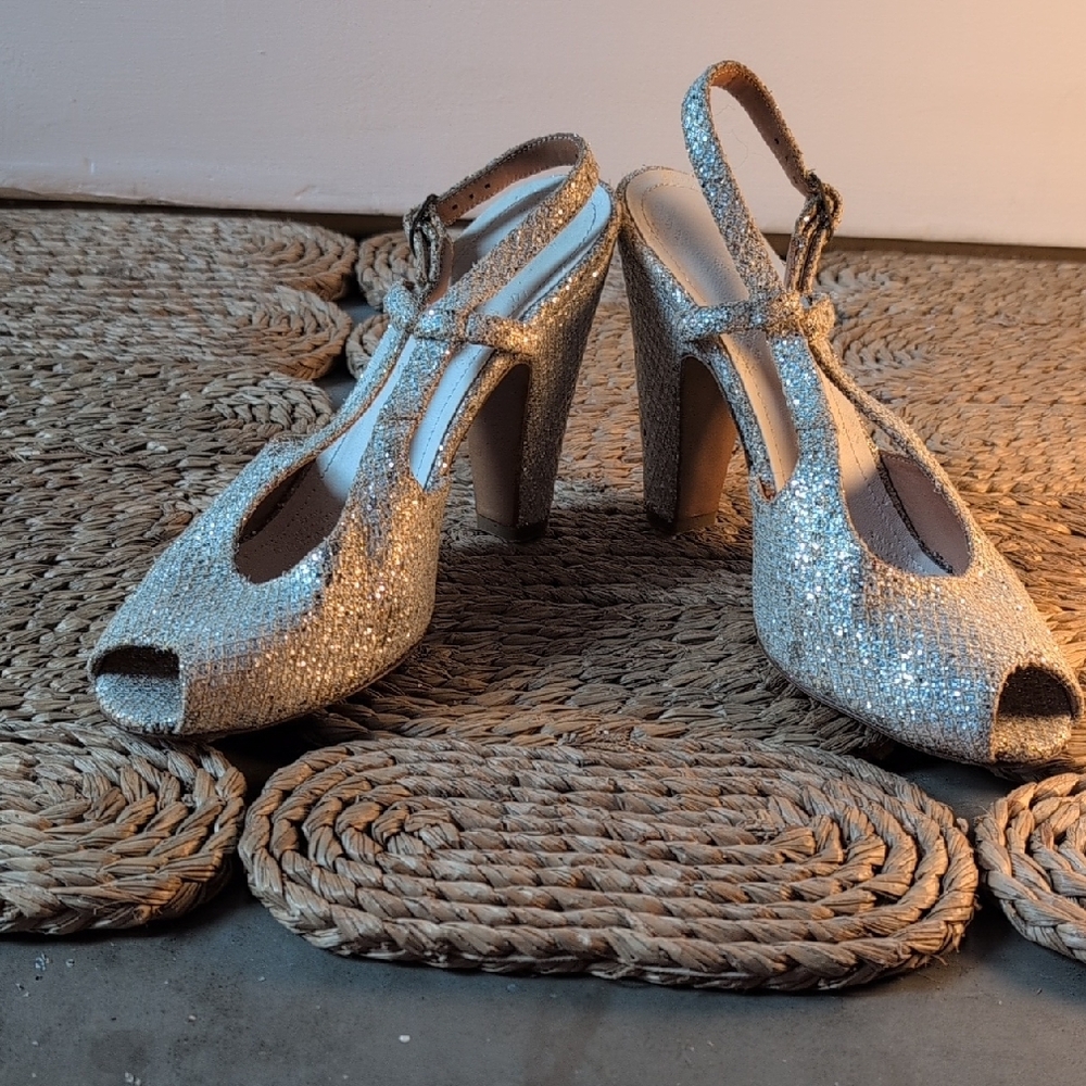 Maison Martin Margiela Silver Glitter Heels - Picture 7 of 9